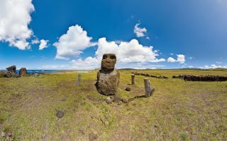 Hanga Te'E Moai Alone