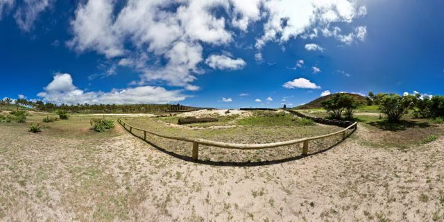 Anakena is a white coral sand beach in Rapa Nui National Park on Rapa Nui (Easter Island)