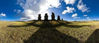Tahai Hanga Kio E Ahu Vai Uri at Sunset