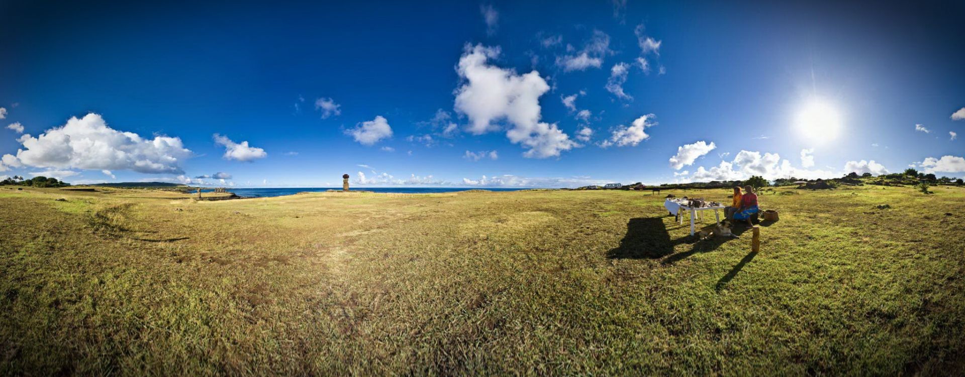 Tahai Hanga Kio E At Sunrise With Rapa Nui Women