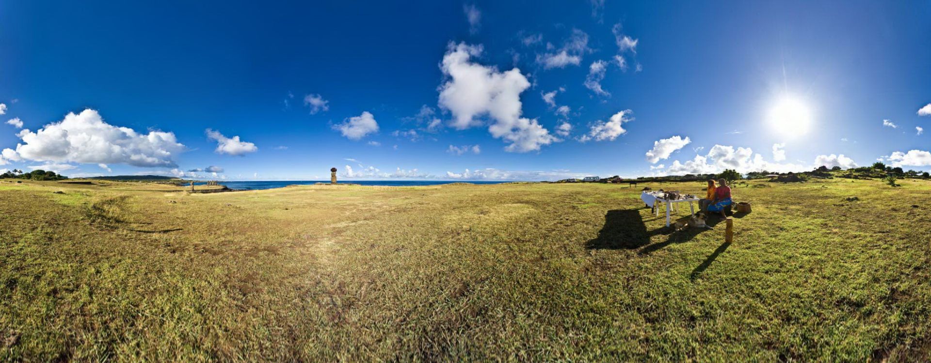 Tahai Hanga Kio E At Sunrise With Rapa Nui Women