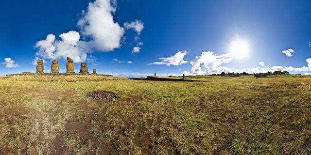 The Tahai Ceremonial Complex is an archaeological site on Rapa Nu. Tahai comprises three principal ahu from north to south: Ko Te Riku (with restored eyes), Tahai, and Vai Ure.